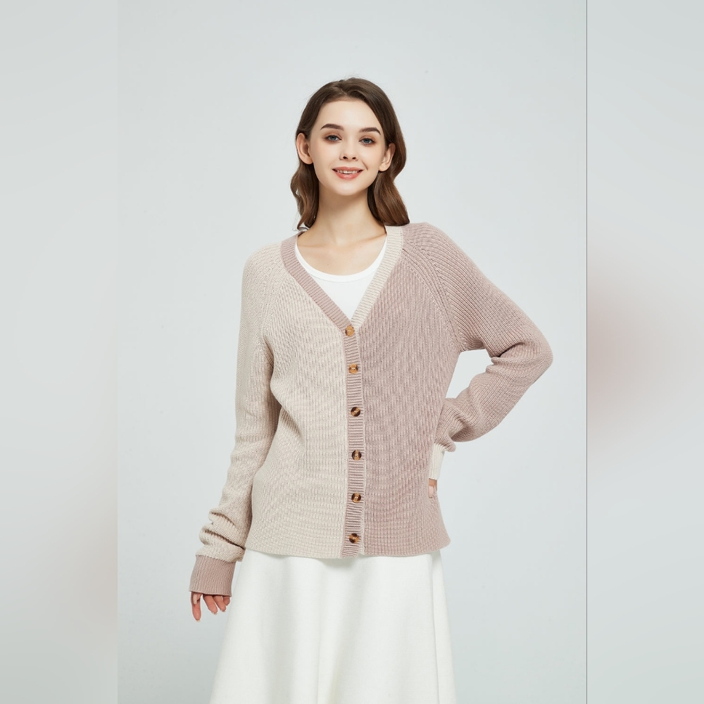 MIA MOD SPRING KNIT COLOR BLOCK CARDI